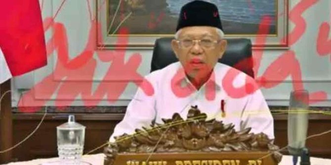 Wajah Ma'ruf Amin Dicoreng Tinta Merah Saat Webinar dengan UIN Malang