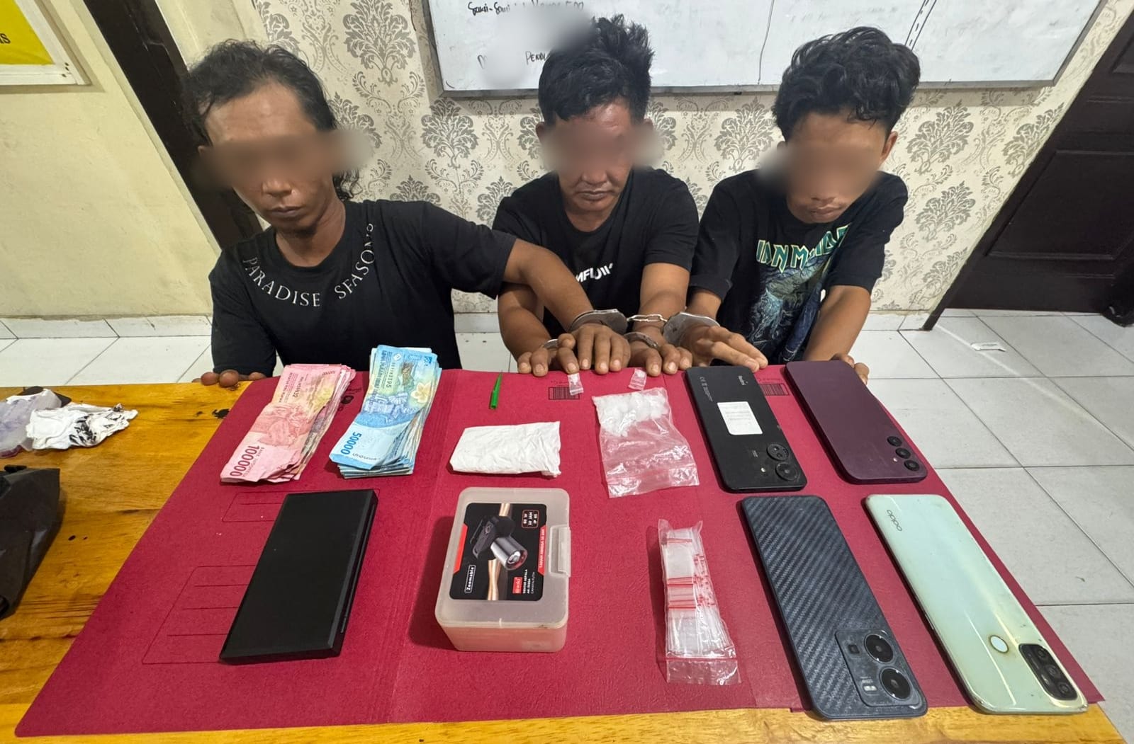 Satu Bandar dan Dua Kurir Narkoba Diringkus Satresnarkoba Polres Siak