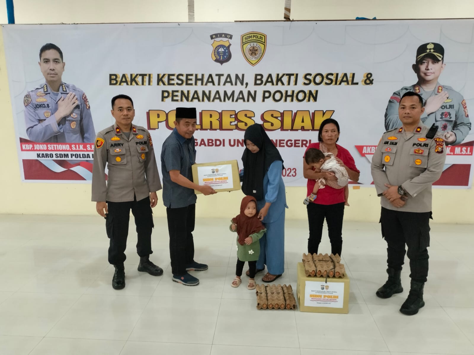 Rakor SDM dan PNS Polri 2023, Polres Siak Gelar Bakti Kesehatan dan Bakti Sosial