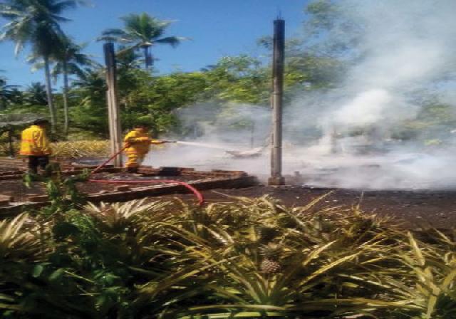 Rumah Kepala Dusun II Tanjung Kuras Hangus Terbakar