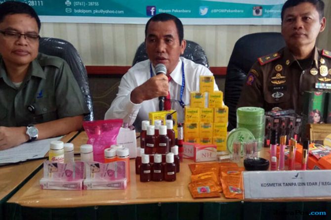 Wow... Kosmetik Senilai Rp1,5 Miliar Disita, Ini Alasan BBPOM Pekanbaru