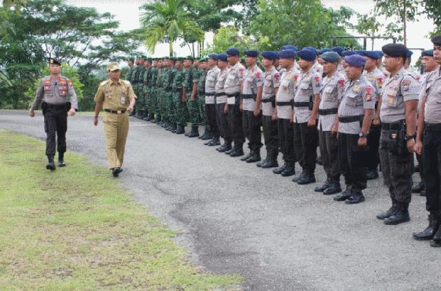 Pemda dan Polres Kuansing Gelar Apel Kesiapan Pengamanan Pilkades 2017