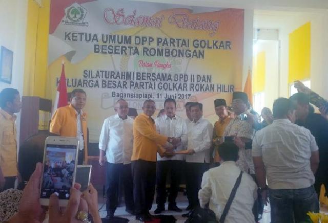 Datang ke Rohil, Setnov Minta DPD II Golkar Dukung Jokowi di Pilpres 2019
