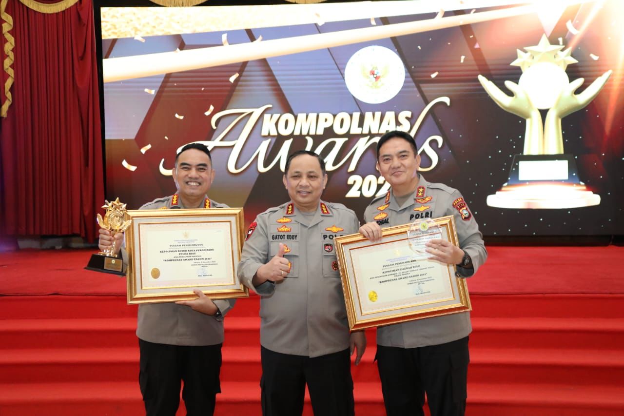 Polda Riau dan Polresta Pekanbaru Sabet Kompolnas Award 2022