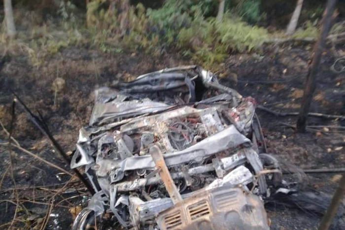 Seorang Penumpang Pajero Tewas Hangus Terbakar Setelah Mobil Tabrak Pipa Chevron