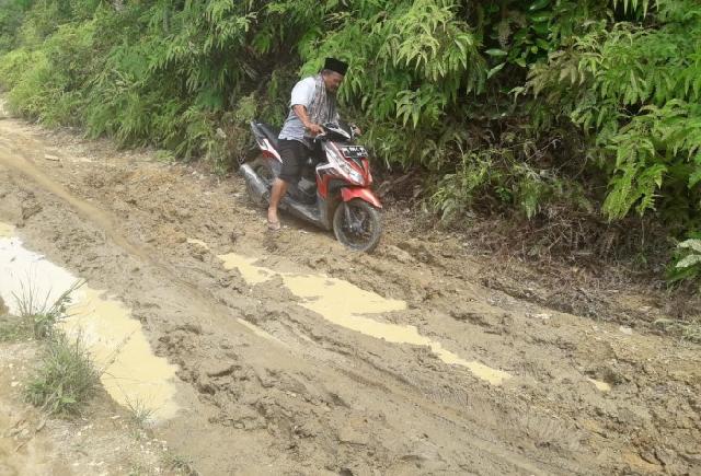 Akses Jalan Tiga Desa di Cerenti Rusak, Perekonomian Masyarakat Terancam