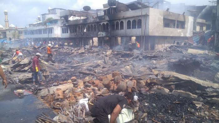 Pasar Tembilahan Terbakar, Pedagang: Saya Ingin Nangis, Ini Tempat Saya Cari Makan