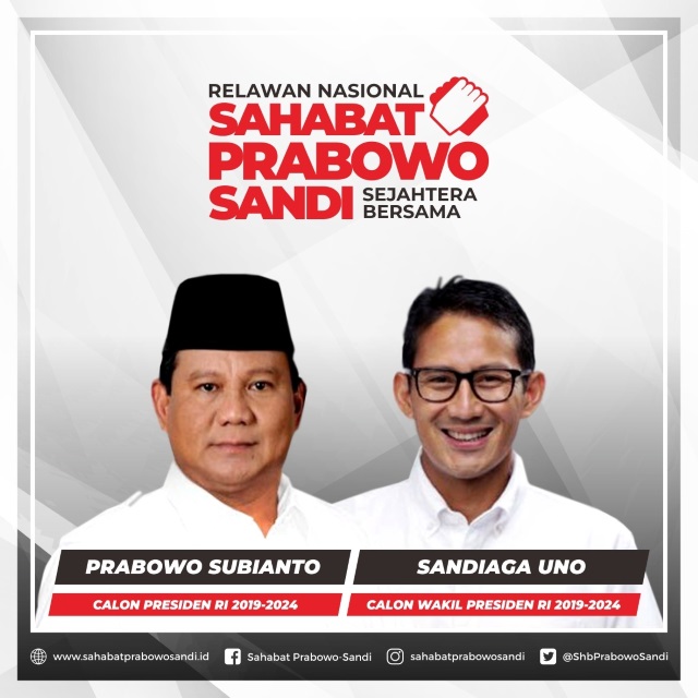 Sahabat Prabowo-Sandi Hadir untuk Sinergi Perbaiki Ekonomi Indonesia