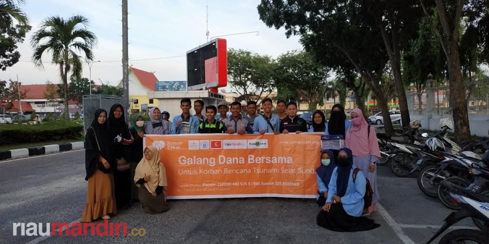 Rumah Zakat Pekanbaru dan Himapentika Unri Galang Dana untuk Korban Tsunami Selat Sunda