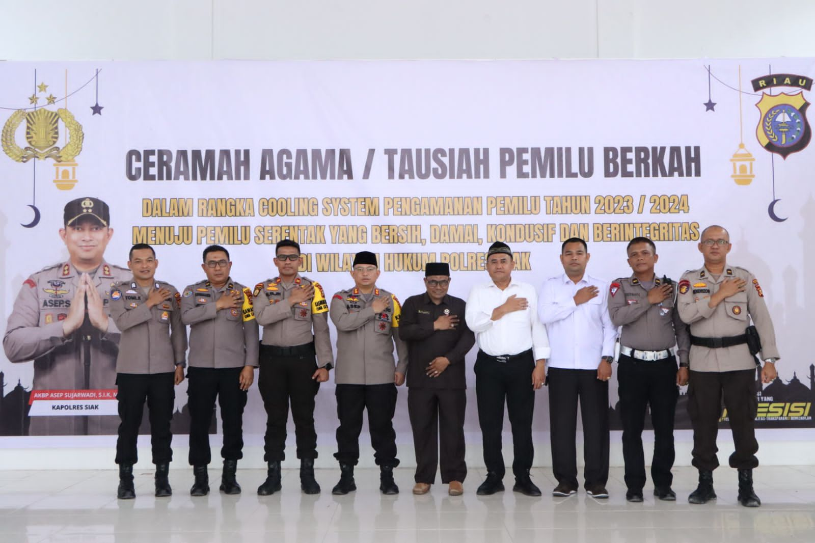  Cooling System Pemilu 2024, Polres Siak Gelar Tausiah