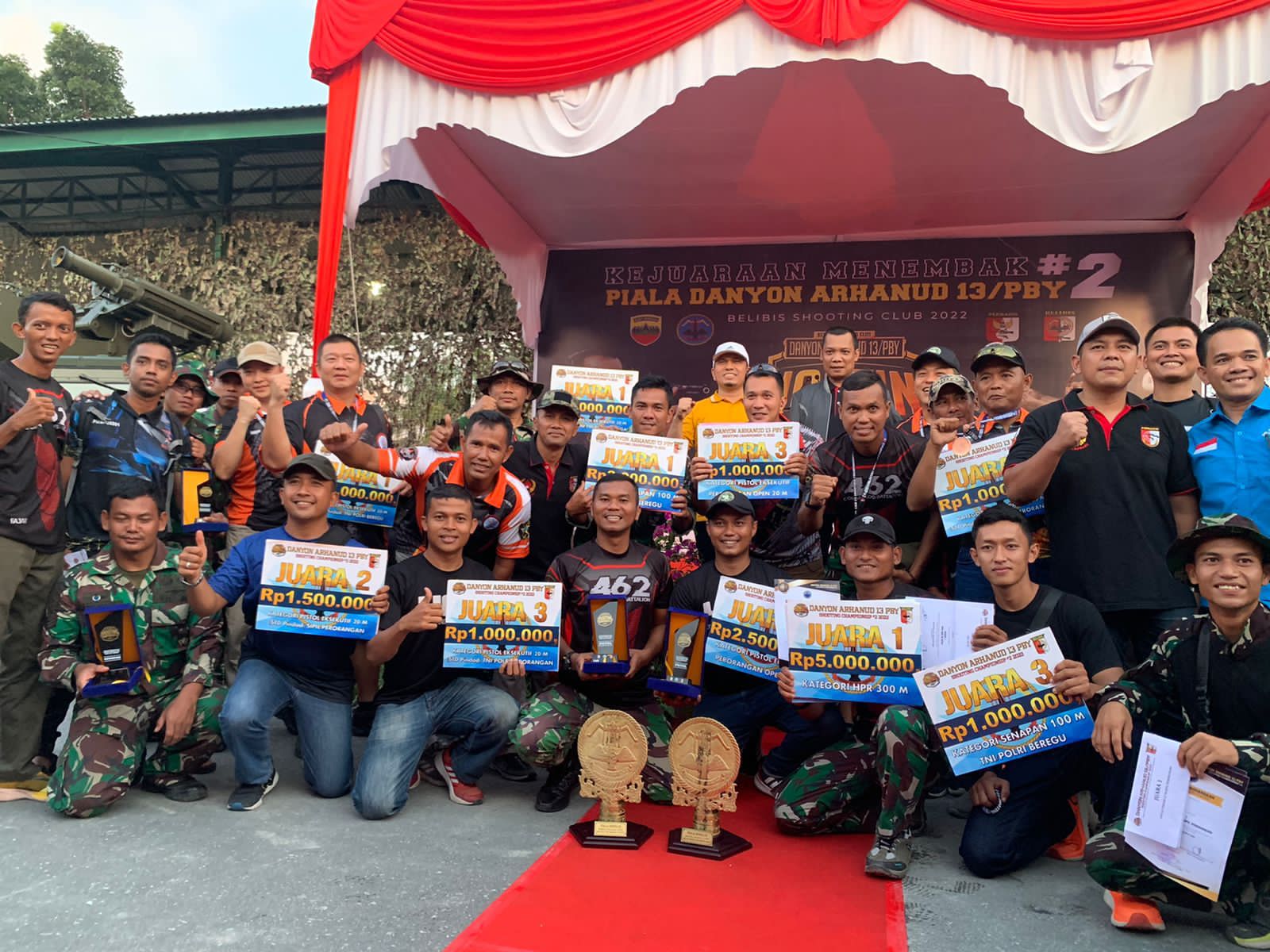 Batalyon 462/Pulanggeni Bersama PSC Raih Kemenangan di Kejuaraan Piala Danyon Arhanud 13/PBY
