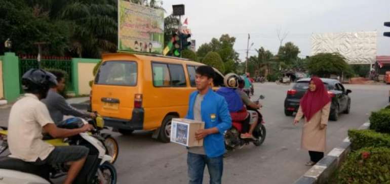 Turun ke Jalan, Mahasiswa Riau Galang Bantuan Gempa NTB