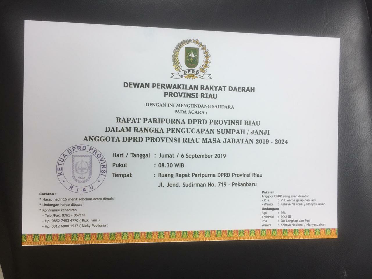 Dilantik Hari Ini, Ada 33 Wajah Baru di DPRD Riau