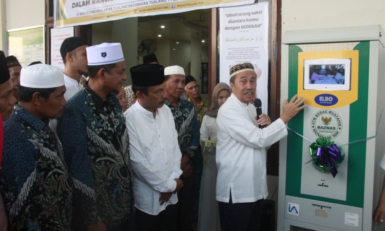 Syamsuar Launching ATM Beras Baznas di Tualang