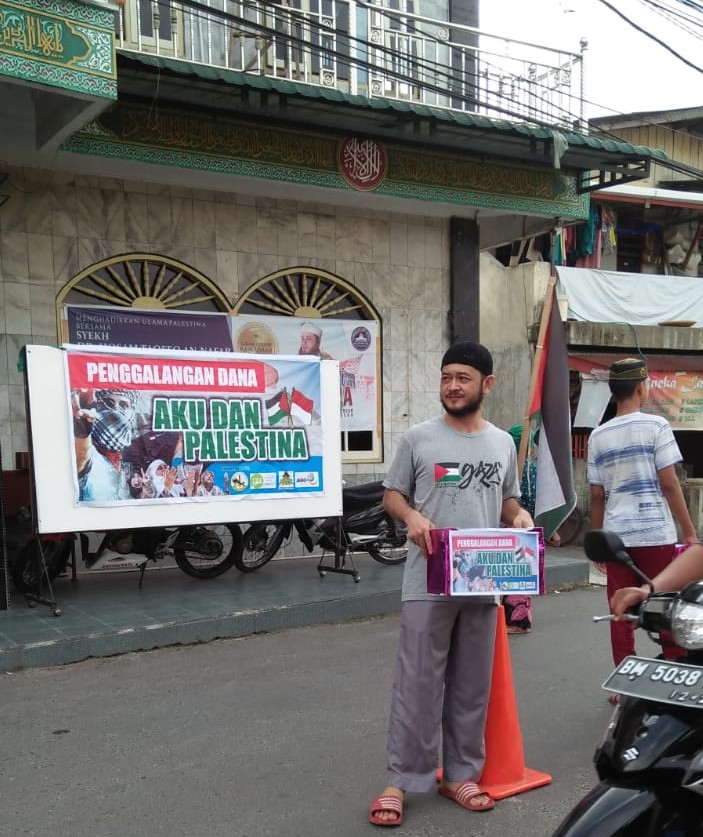 Jamaah Masjid Ibadah Tangkerang Tengah Pekanbaru Galang Dana untuk Solidaritas Palestina 