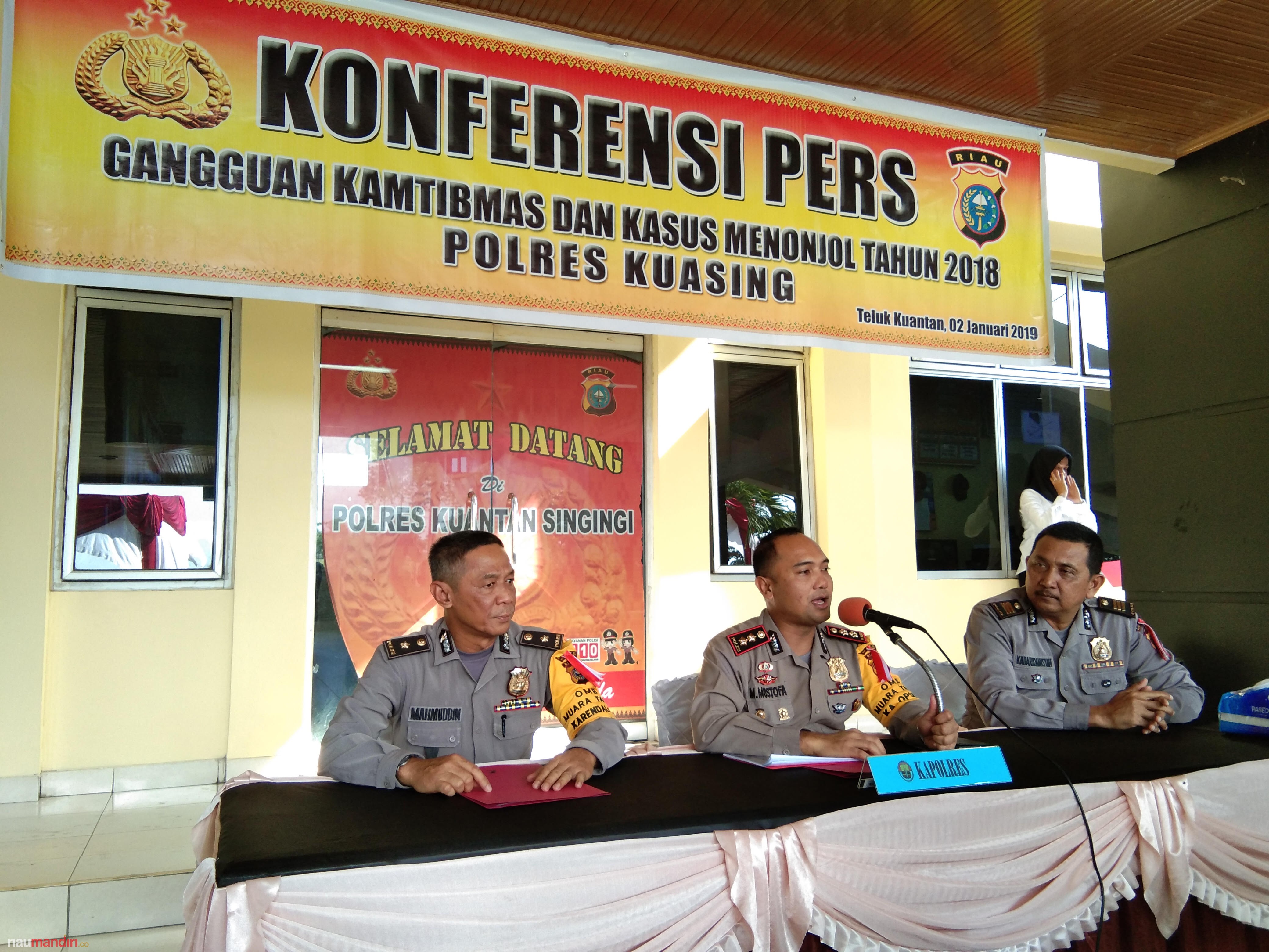 Polres Kuansing Tangani 262 Kasus Tindak Pidana Sepanjang 2018