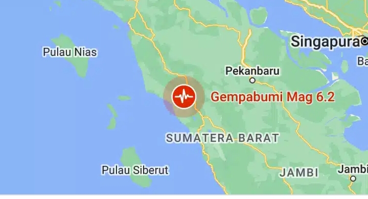 Gempa M 6,2 Guncangi Pasaman Barat, Warga Riau Ikut Merasakan Getarannya