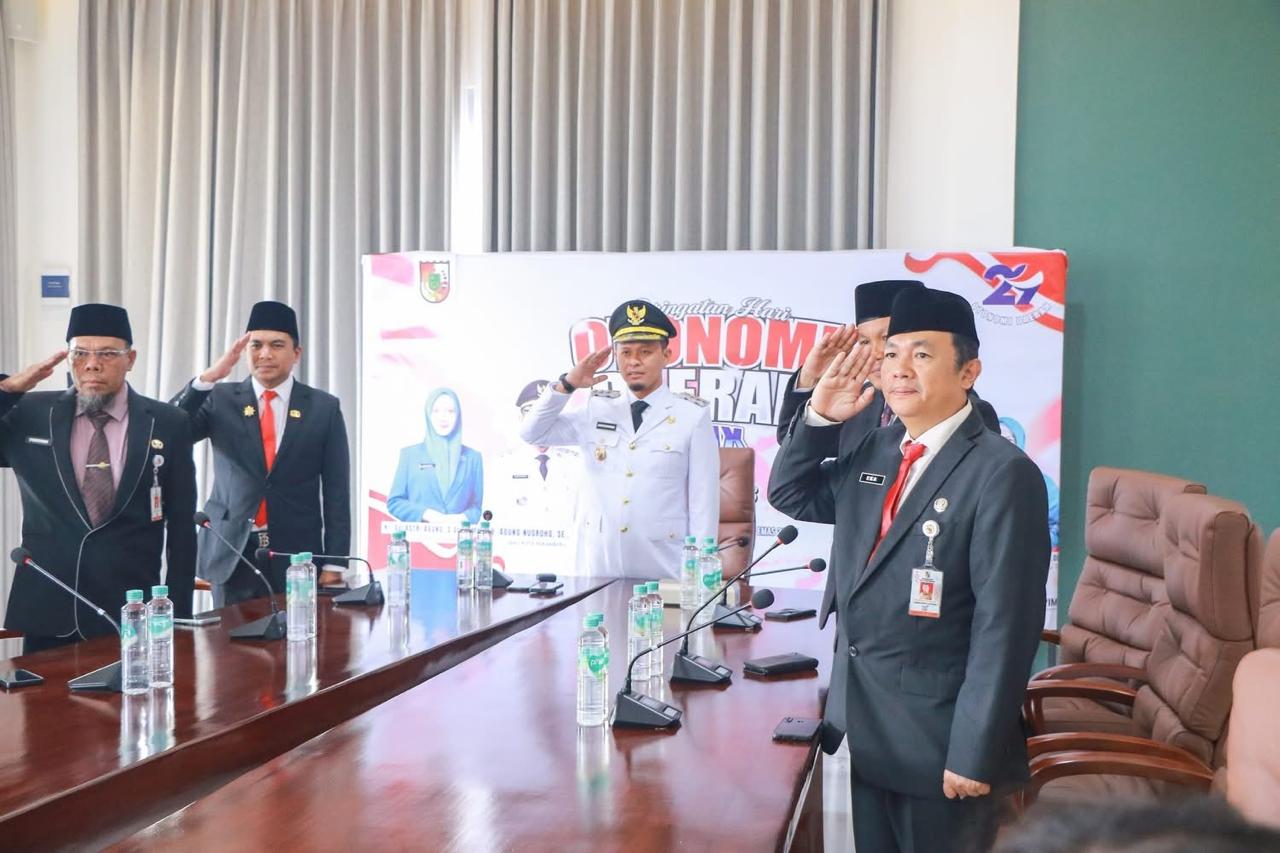 Wako Agung Ikuti Upacara Hari Otda XXIX Secara Virtual