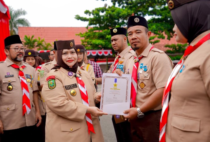 21 Tokoh Pramuka Bengkalis Raih Lencana Pancawarsa