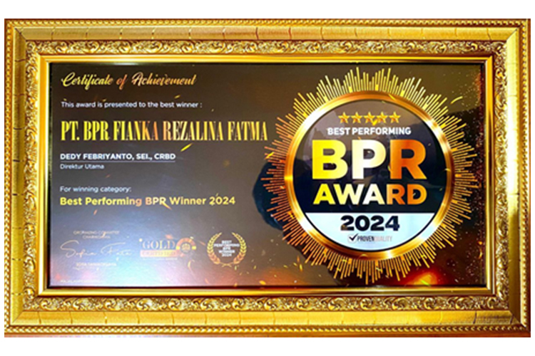 BPR Fianka Raih Gold Certificate Best Performing BPR AWARD 2024