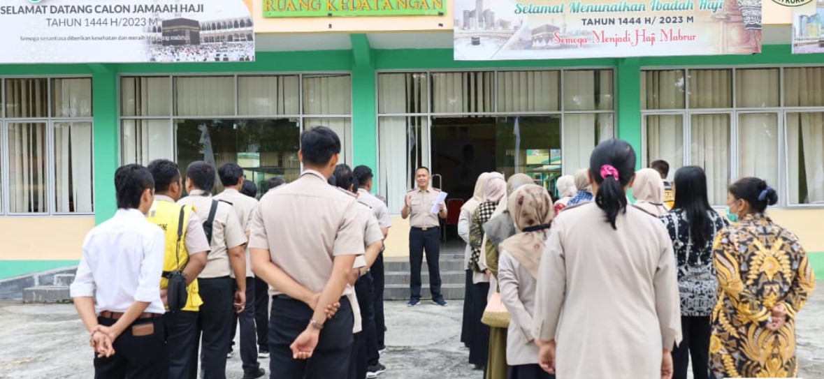PPIH EHA Riau Lakukan Simulasi Penerimaan Jemaah Haji