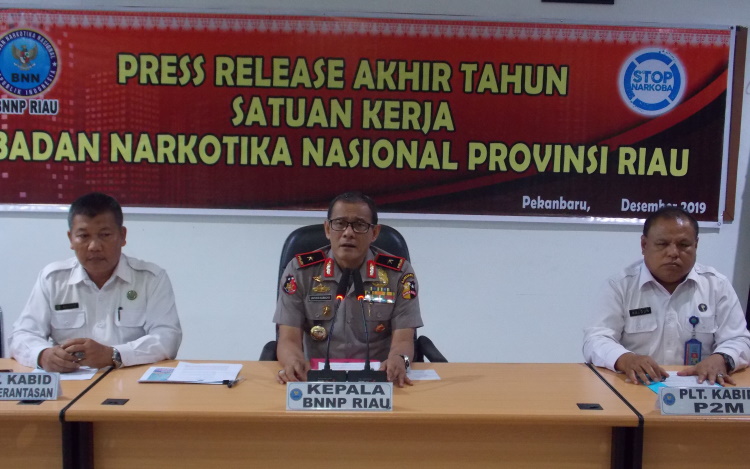 Riau Masih Darurat Narkoba, BNNP Riau Rilis Capaian Selama Tahun 2019