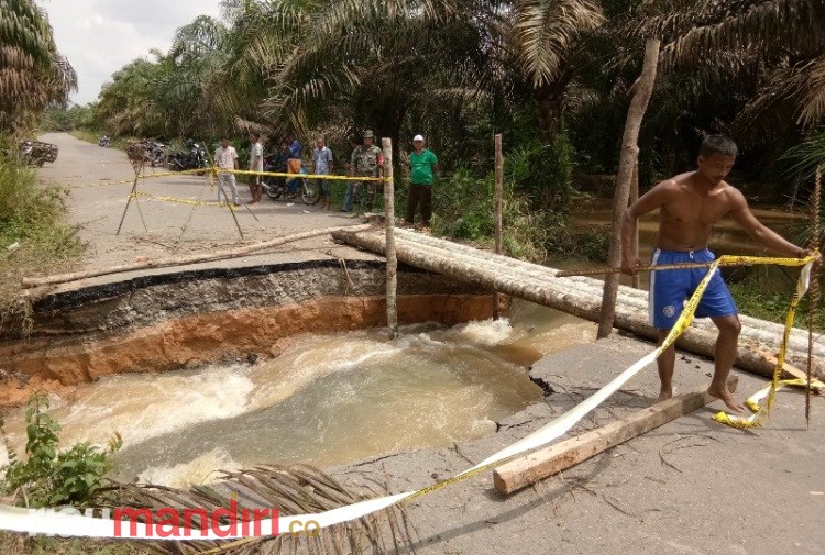 Jalur Ekonomi Kampung Pulau Inhu Rusak Diterjang Banjir