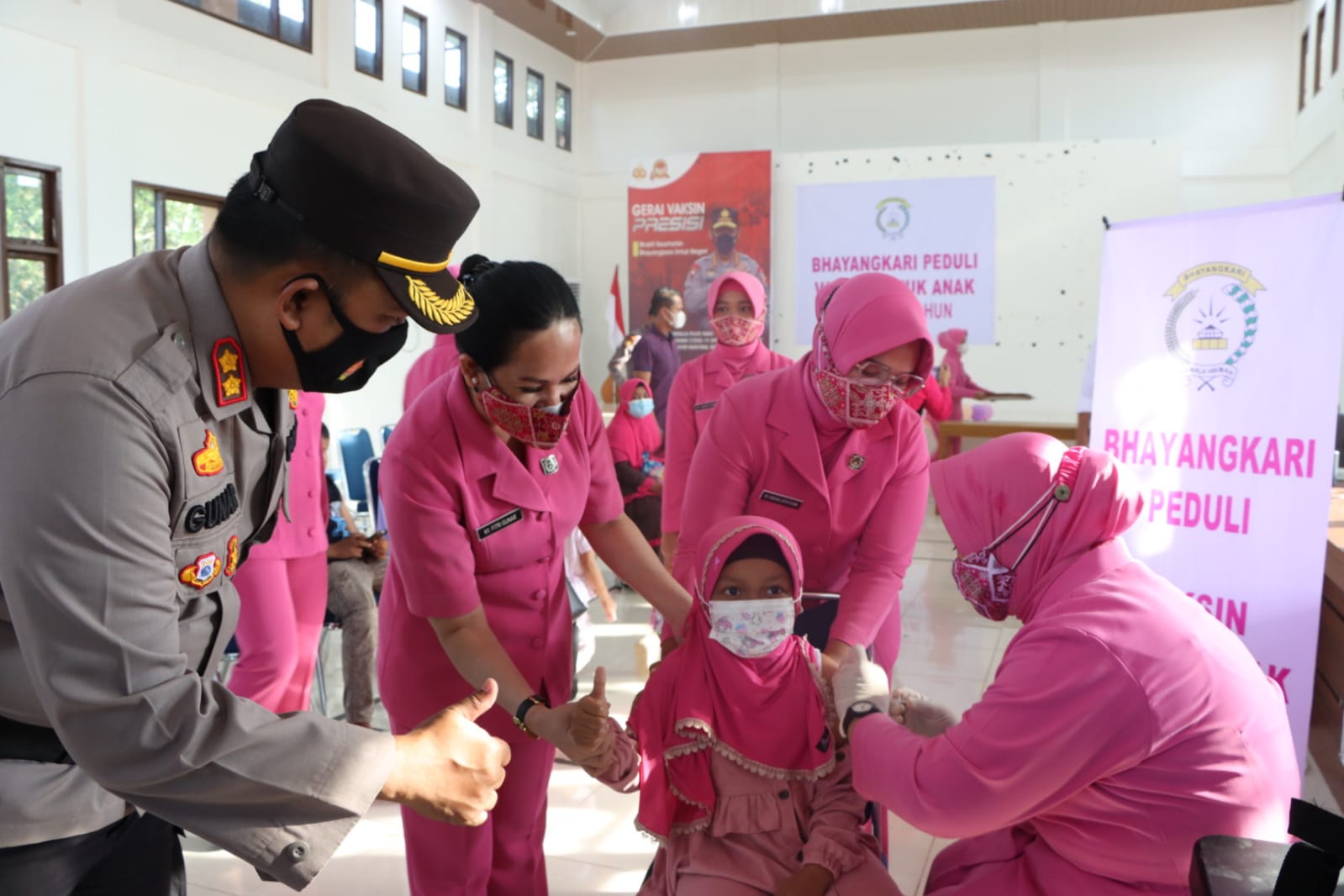 Dorong Percepatan Vaksinasi Anak Usia 6-11 Tahun, Polres Siak Gelar Vaksinasi Massal