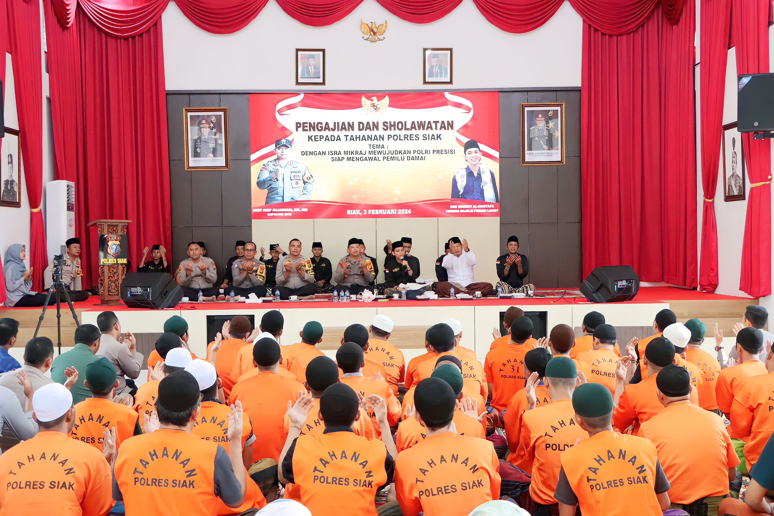 Polres Siak Gelar Pengajian dan Sholawatan Bersama Tahanan