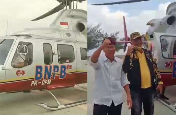 Bela Ketua DPRD Riau, Gubri Syamsuar: Dia Pakai Heli BNPB kan untuk Patroli Karhutla