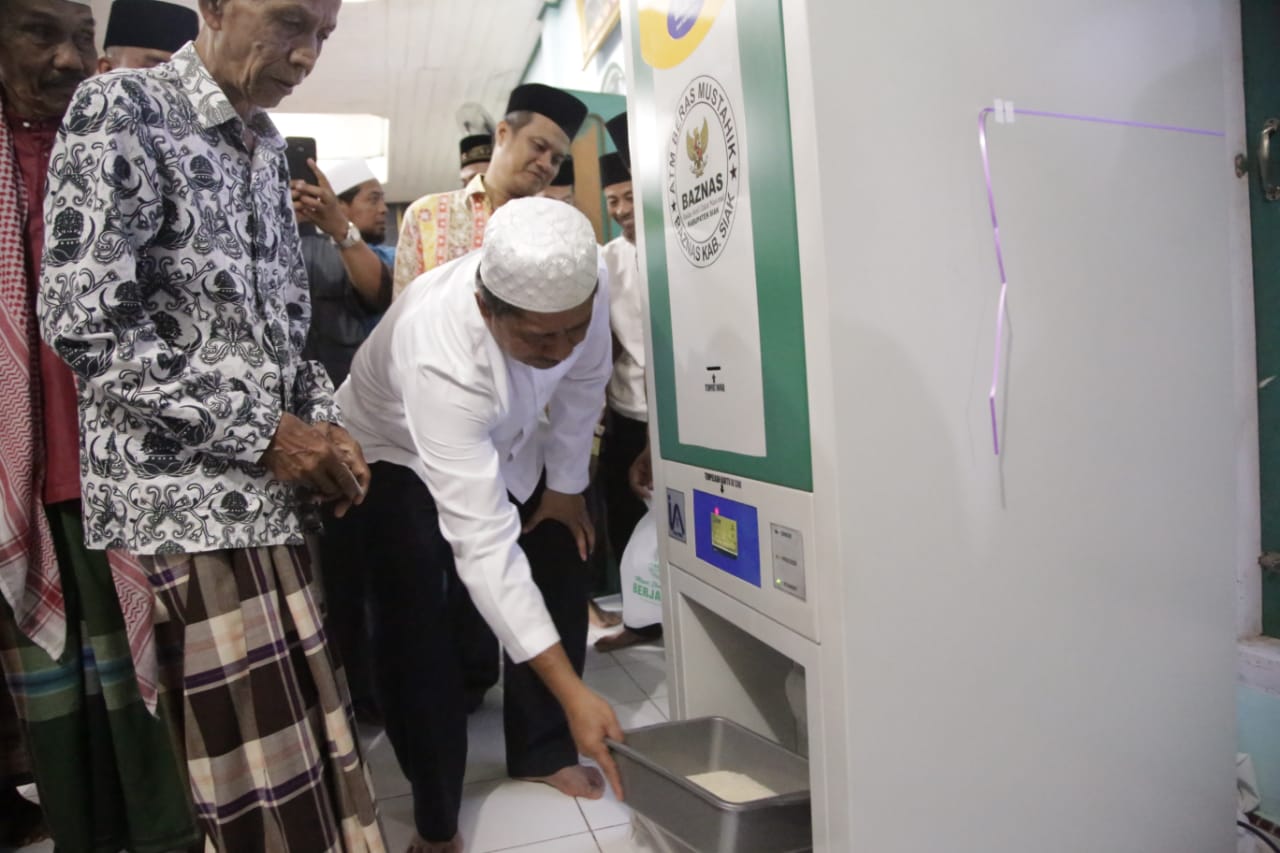 Dihadiri Bupati, Baznas Siak Luncurkan Mesin ATM Beras ke-11