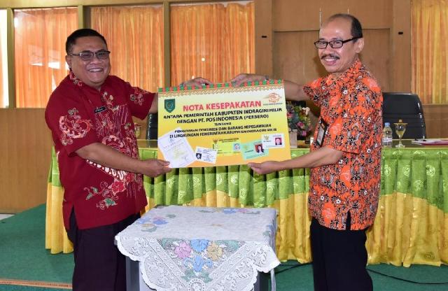 BKPSDM Lakukan Kerjasama dengan PT Pos Indonesia Cabang Tembilahan