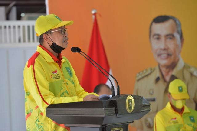 Gubernur Syamsuar Lepas Atlet Paralimpik Riau yang Berlaga di Peparnas XVI Papua
